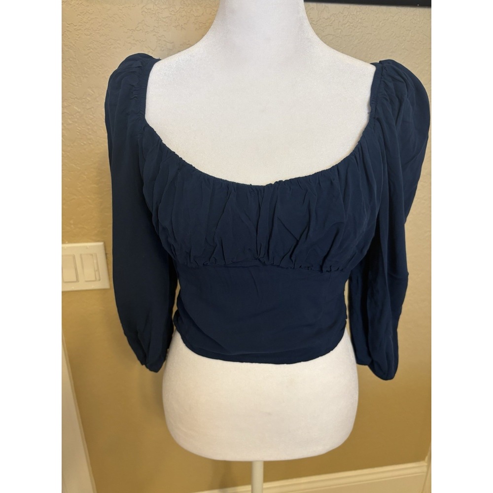 Urban Outfitters Women's‎ Navy Blue Crop Top, Medium